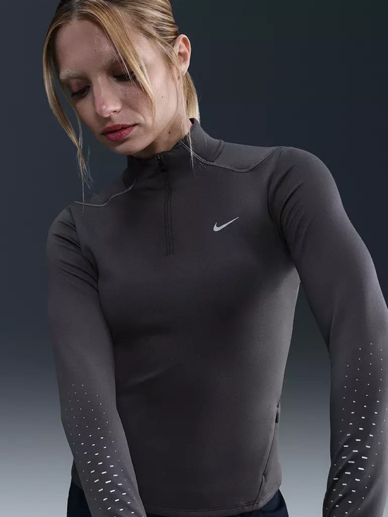 Nike Tops - Nike Grey Therma-Fit ADV Women's Long-Sleeve Half-Zip Performance Top